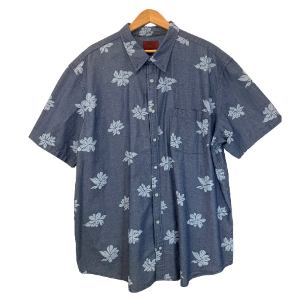 The Foundry Supply Co. 3XLT Big and Tall Hibiscus Hawaiian Print Shirt